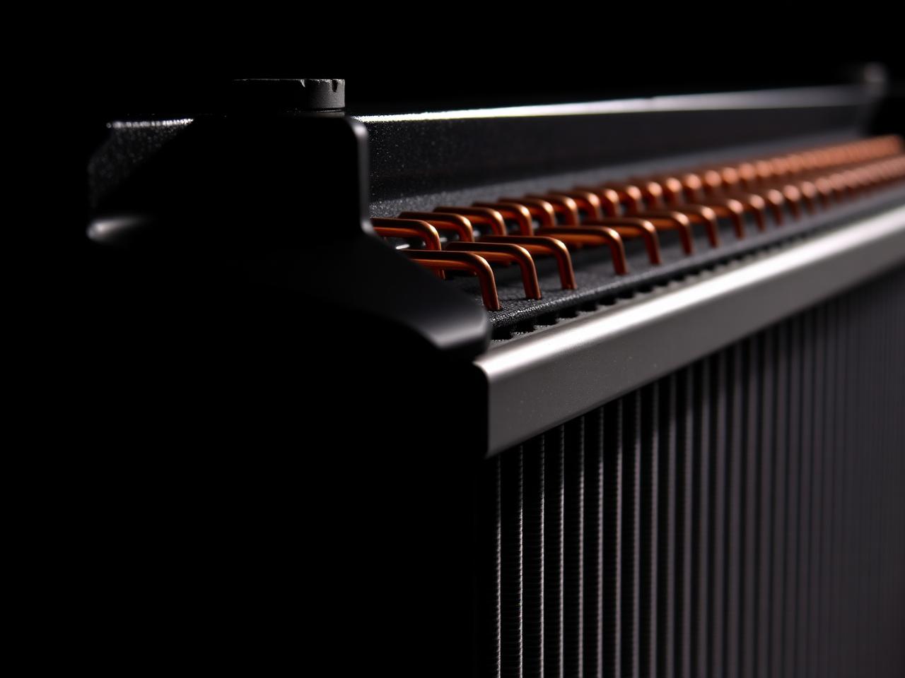 Close-up of an automotive radiator core